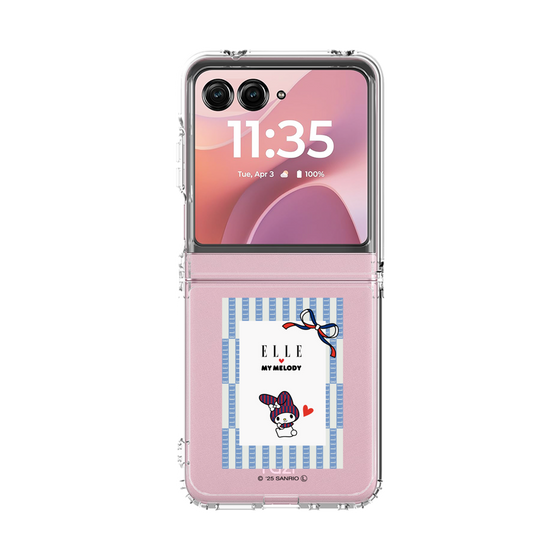クリアケース［ ELLE×マイメロディ＆クロミ - トリコロールカラーグラフィック7 ］