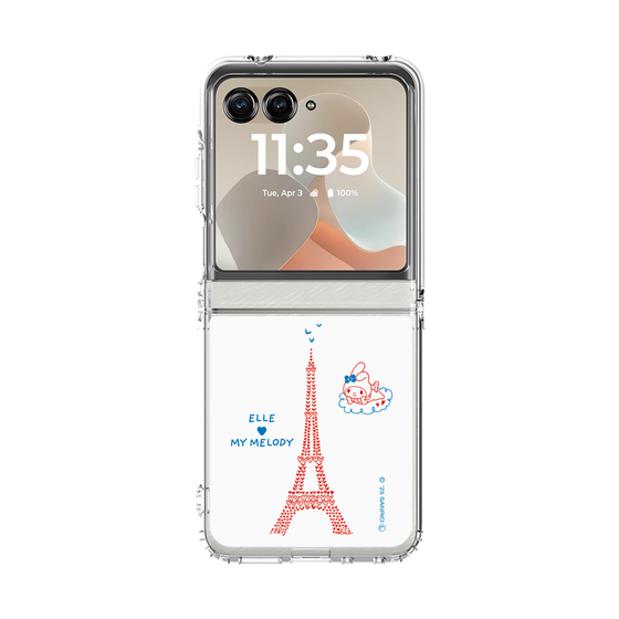 クリアケース［ ELLE×マイメロディ＆クロミ - ハートのタワー - ホワイト ］