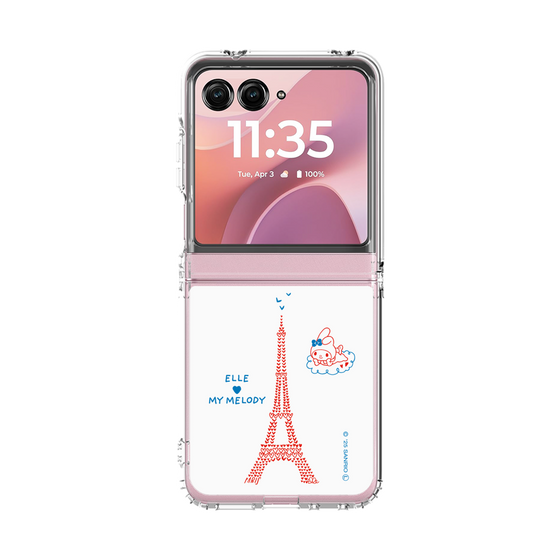 クリアケース［ ELLE×マイメロディ＆クロミ - ハートのタワー - ホワイト ］