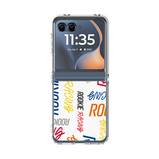 クリアケース［ ルーキーレーシング - カラフルロゴ - ホワイト ］