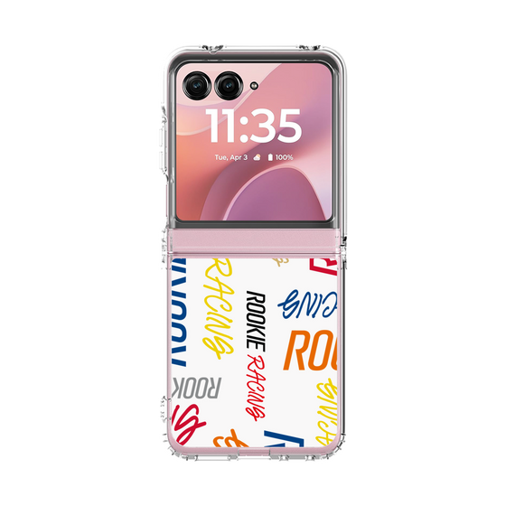 クリアケース［ ルーキーレーシング - カラフルロゴ - ホワイト ］