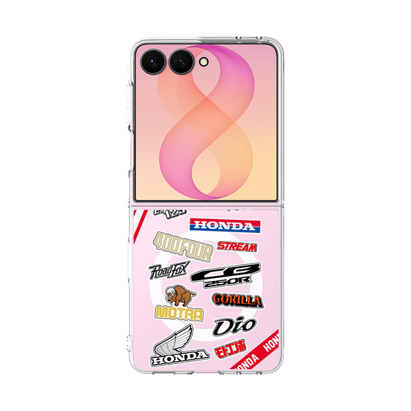 gekota スマホカバー　とある　新品未開封 クリアケース for Samsung Galaxy Z Flip8［ Honda - sticker ］