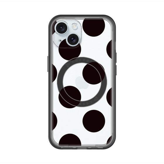 スリムプロテクションプレミアムケース with MagSafe［ シンプルドット - Black ］