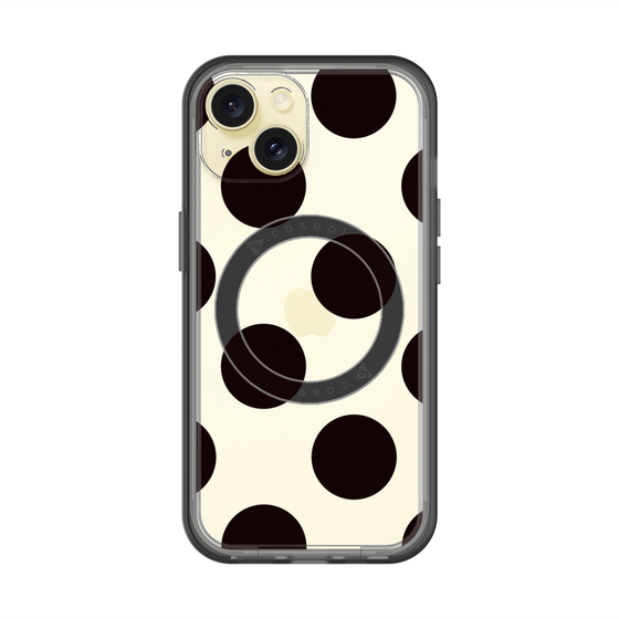 スリムプロテクションプレミアムケース with MagSafe［ シンプルドット - Black ］
