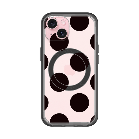 スリムプロテクションプレミアムケース with MagSafe［ シンプルドット - Black ］