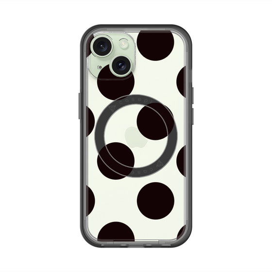 スリムプロテクションプレミアムケース with MagSafe［ シンプルドット - Black ］