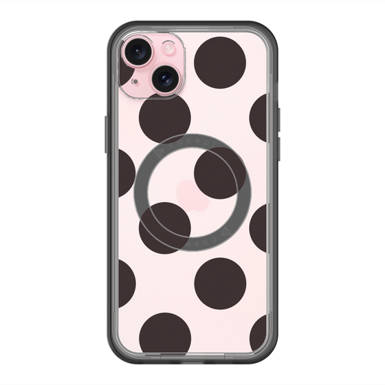 スリムプロテクションプレミアムケース with MagSafe［ シンプルドット - Black ］