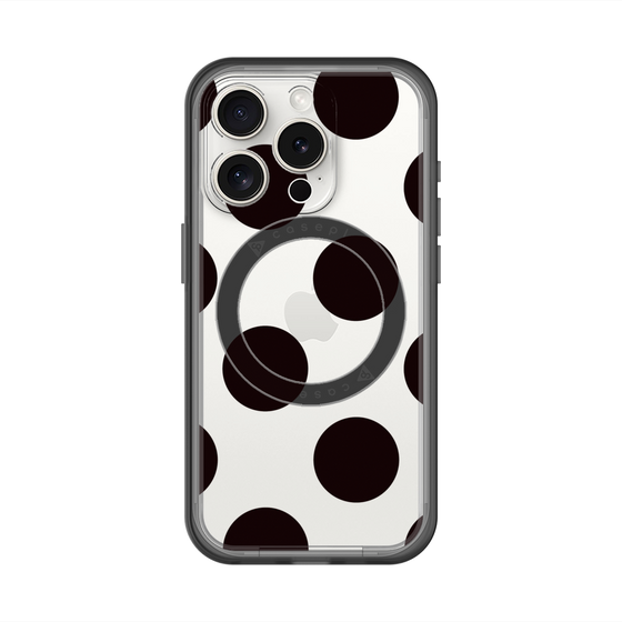 スリムプロテクションプレミアムケース with MagSafe［ シンプルドット - Black ］