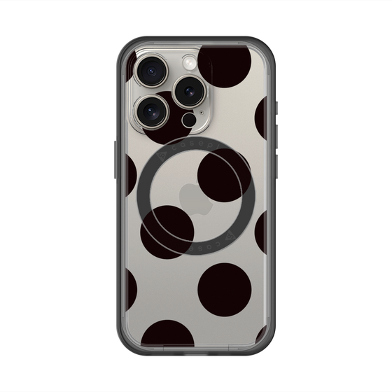 スリムプロテクションプレミアムケース with MagSafe［ シンプルドット - Black ］