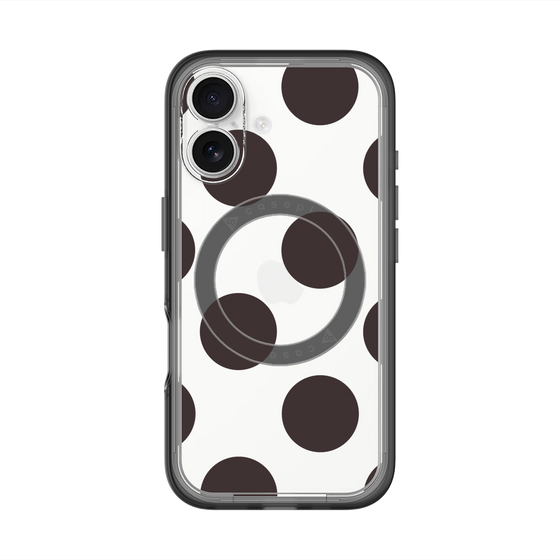 スリムプロテクションプレミアムケース with MagSafe［ シンプルドット - Black ］