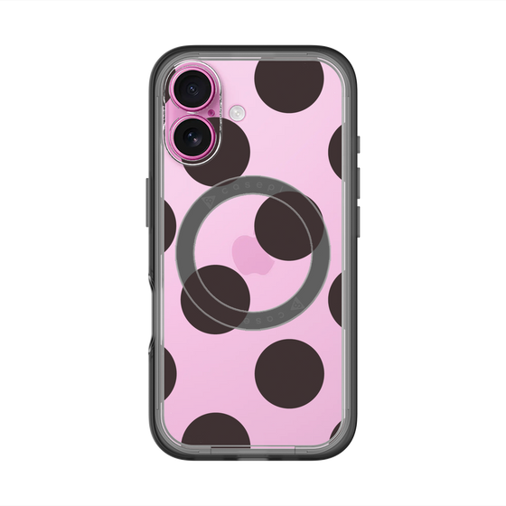 スリムプロテクションプレミアムケース with MagSafe［ シンプルドット - Black ］
