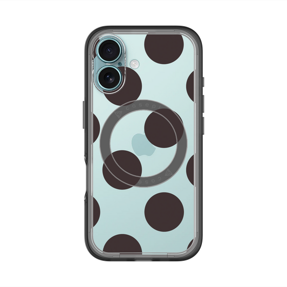 スリムプロテクションプレミアムケース with MagSafe［ シンプルドット - Black ］