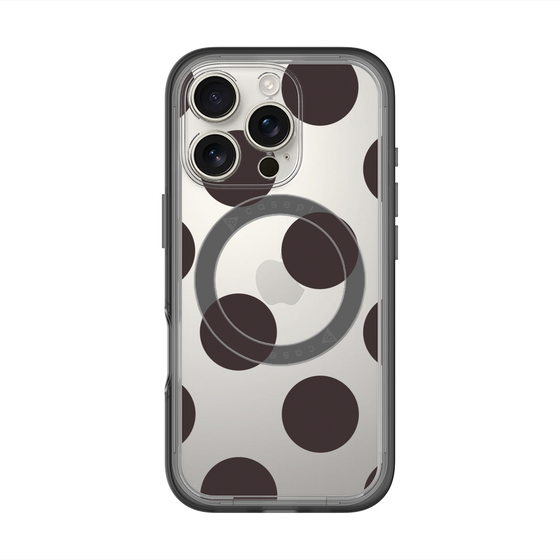 スリムプロテクションプレミアムケース with MagSafe［ シンプルドット - Black ］