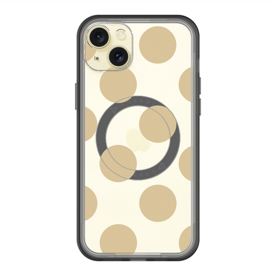 スリムプロテクションプレミアムケース with MagSafe［ シンプルドット - Beige ］