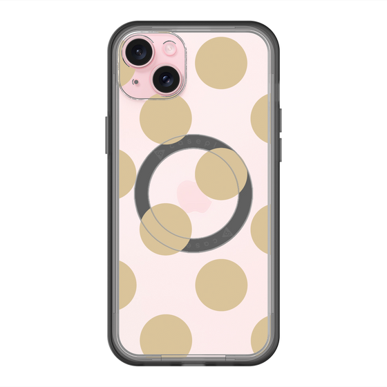 スリムプロテクションプレミアムケース with MagSafe［ シンプルドット - Beige ］