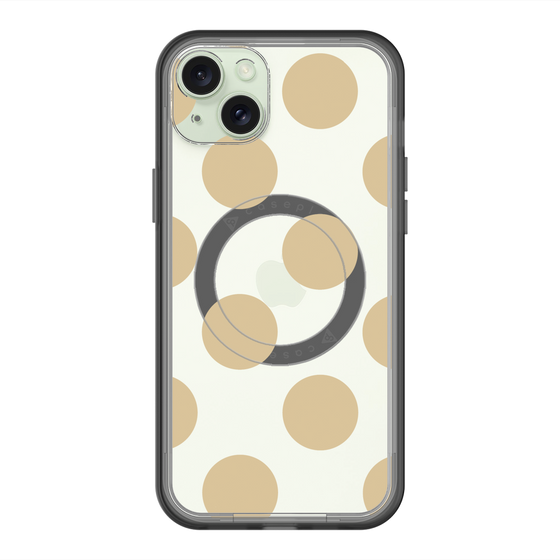 スリムプロテクションプレミアムケース with MagSafe［ シンプルドット - Beige ］