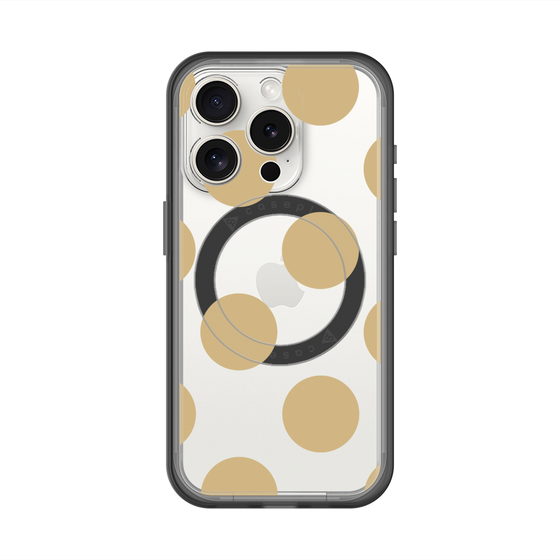 スリムプロテクションプレミアムケース with MagSafe［ シンプルドット - Beige ］