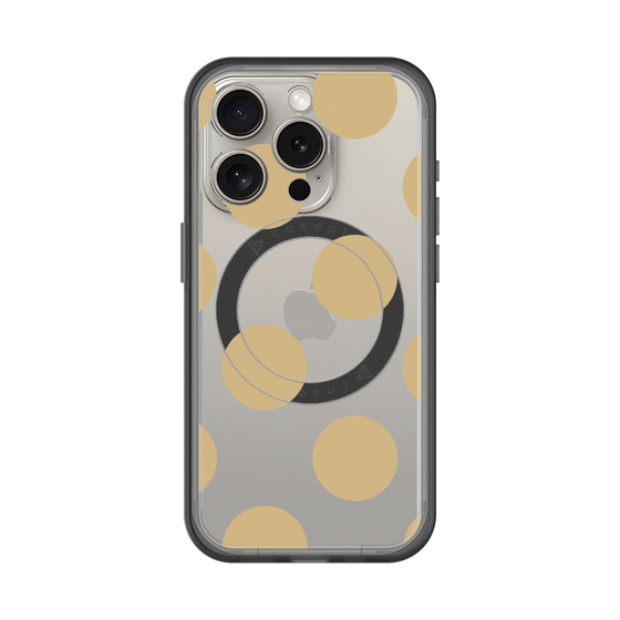 スリムプロテクションプレミアムケース with MagSafe［ シンプルドット - Beige ］