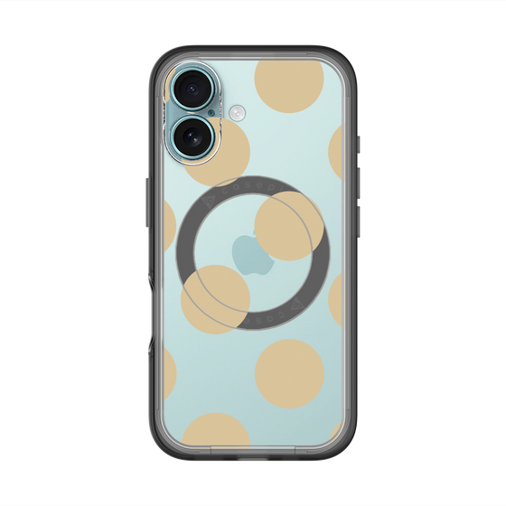 スリムプロテクションプレミアムケース with MagSafe［ シンプルドット - Beige ］