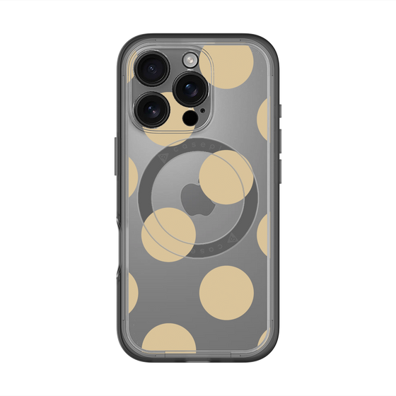 スリムプロテクションプレミアムケース with MagSafe［ シンプルドット - Beige ］
