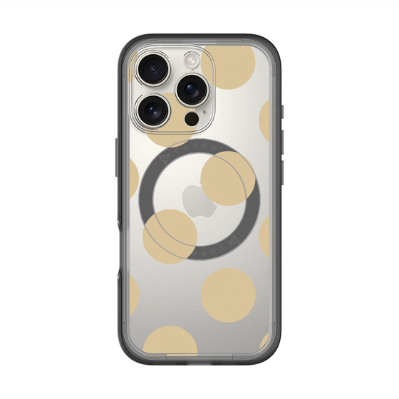 スリムプロテクションプレミアムケース with MagSafe［ シンプルドット - Beige ］