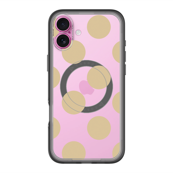 スリムプロテクションプレミアムケース with MagSafe［ シンプルドット - Beige ］