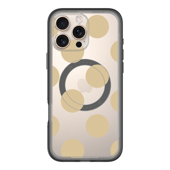 スリムプロテクションプレミアムケース with MagSafe［ シンプルドット - Beige ］