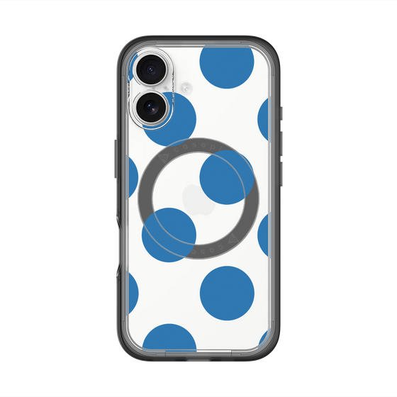 スリムプロテクションプレミアムケース with MagSafe［ シンプルドット - Blue ］