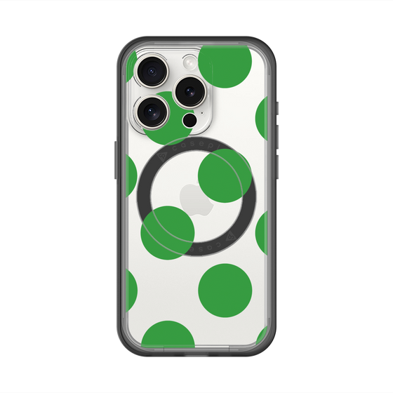スリムプロテクションプレミアムケース with MagSafe［ シンプルドット - Green ］