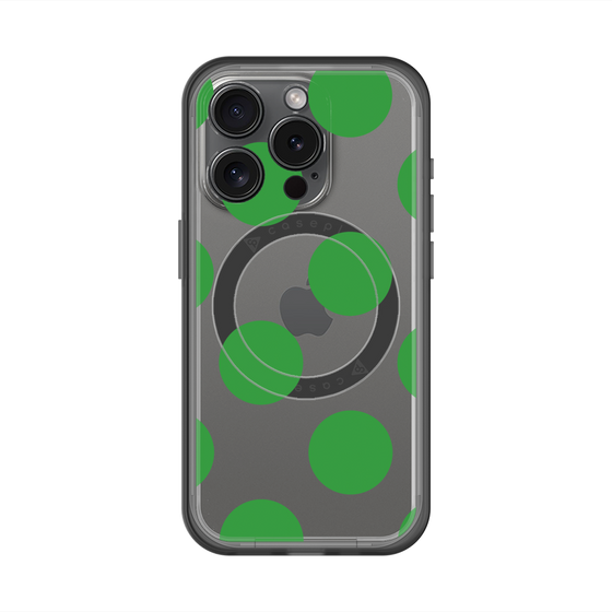 スリムプロテクションプレミアムケース with MagSafe［ シンプルドット - Green ］