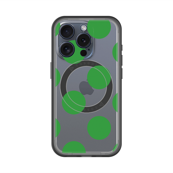 スリムプロテクションプレミアムケース with MagSafe［ シンプルドット - Green ］