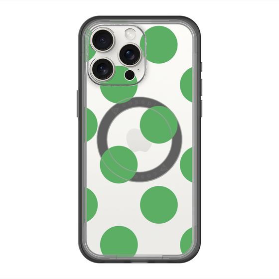 スリムプロテクションプレミアムケース with MagSafe［ シンプルドット - Green ］