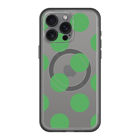スリムプロテクションプレミアムケース with MagSafe［ シンプルドット - Green ］