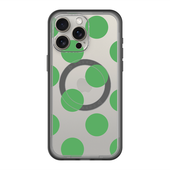 スリムプロテクションプレミアムケース with MagSafe［ シンプルドット - Green ］