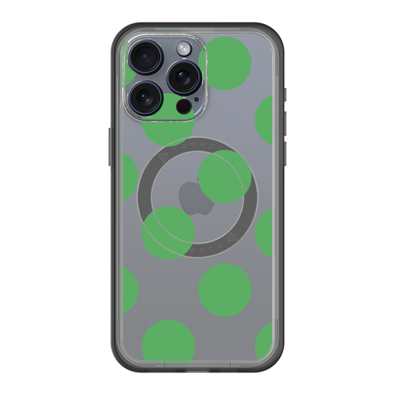 スリムプロテクションプレミアムケース with MagSafe［ シンプルドット - Green ］
