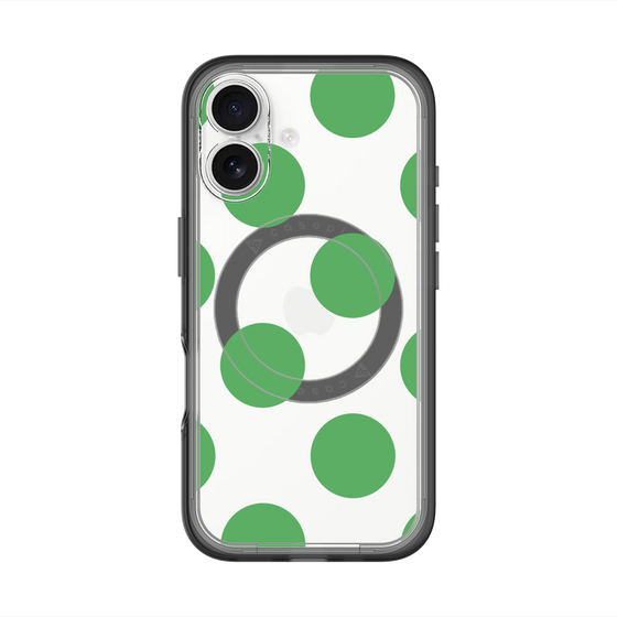 スリムプロテクションプレミアムケース with MagSafe［ シンプルドット - Green ］