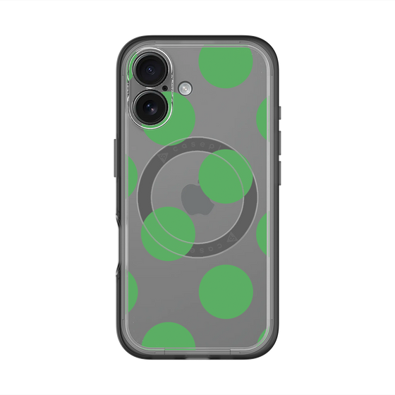 スリムプロテクションプレミアムケース with MagSafe［ シンプルドット - Green ］