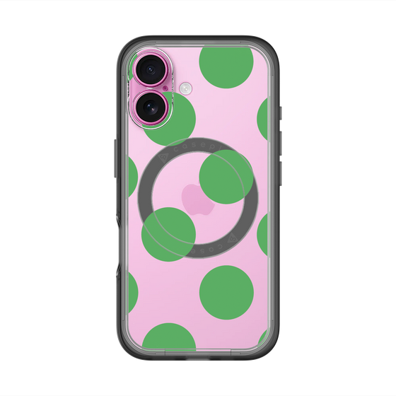 スリムプロテクションプレミアムケース with MagSafe［ シンプルドット - Green ］
