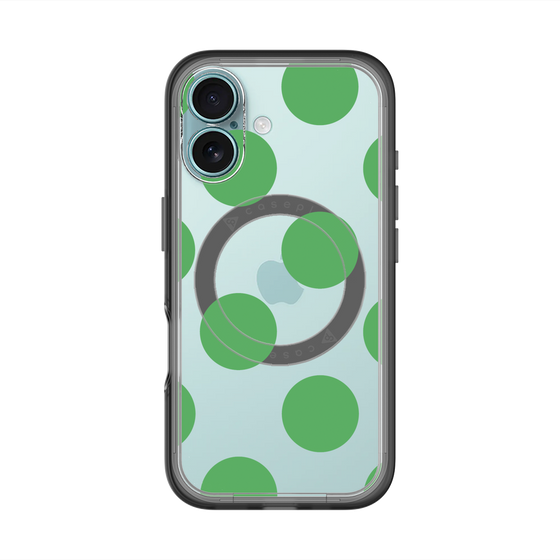 スリムプロテクションプレミアムケース with MagSafe［ シンプルドット - Green ］