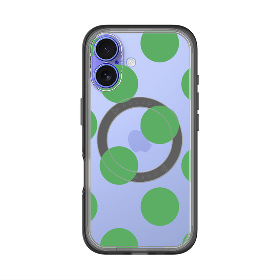 スリムプロテクションプレミアムケース with MagSafe［ シンプルドット - Green ］