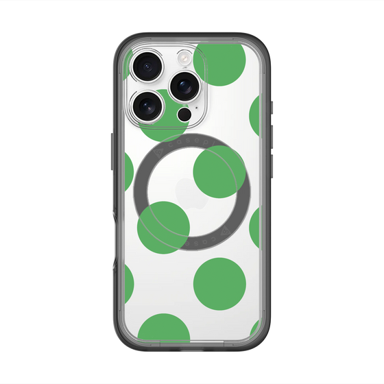 スリムプロテクションプレミアムケース with MagSafe［ シンプルドット - Green ］