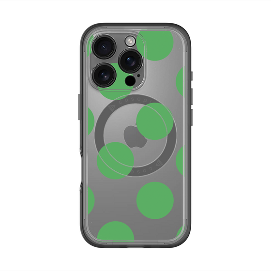 スリムプロテクションプレミアムケース with MagSafe［ シンプルドット - Green ］