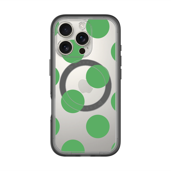 スリムプロテクションプレミアムケース with MagSafe［ シンプルドット - Green ］