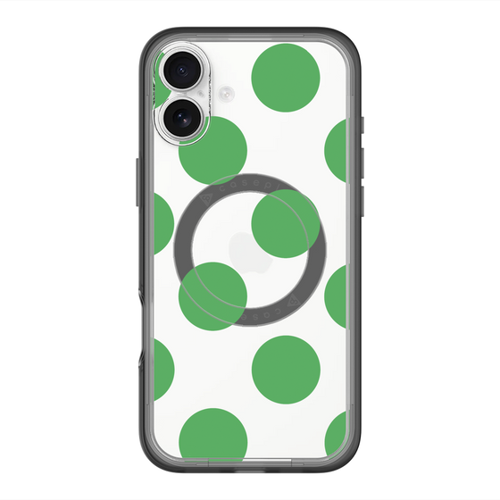 スリムプロテクションプレミアムケース with MagSafe［ シンプルドット - Green ］