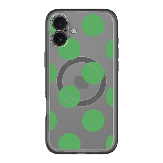 スリムプロテクションプレミアムケース with MagSafe［ シンプルドット - Green ］