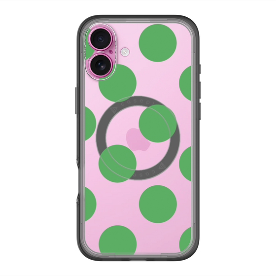 スリムプロテクションプレミアムケース with MagSafe［ シンプルドット - Green ］