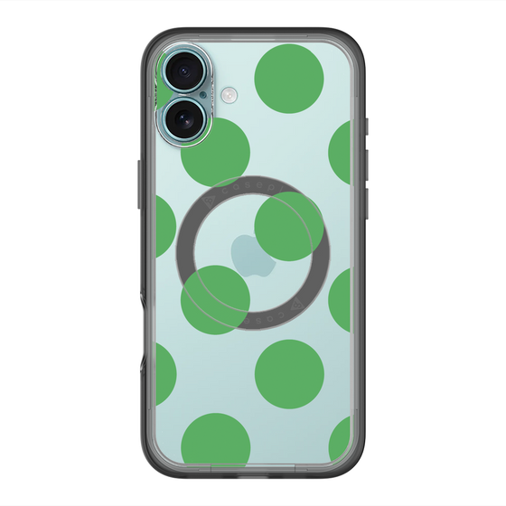 スリムプロテクションプレミアムケース with MagSafe［ シンプルドット - Green ］