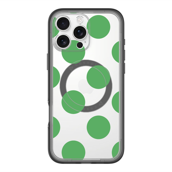 スリムプロテクションプレミアムケース with MagSafe［ シンプルドット - Green ］