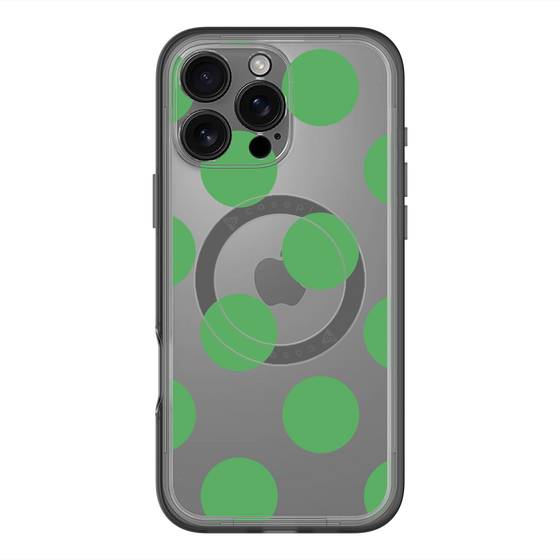 スリムプロテクションプレミアムケース with MagSafe［ シンプルドット - Green ］