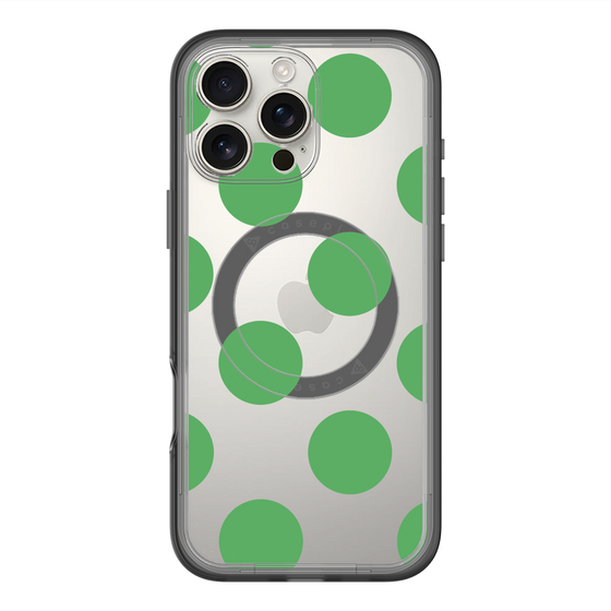スリムプロテクションプレミアムケース with MagSafe［ シンプルドット - Green ］